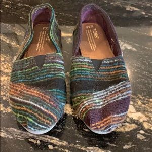 Toms striped wool slip ons